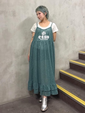 「HYSTERIC GLAMOUR（ヒステリックグラマー）のLOAFERS ANKLE ブーツ（ブーツ、シルバー系）」を使った、sakurakoさん（レディース）の春コーディネート