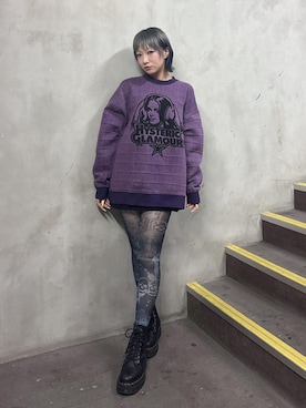 「アイテム（ソックス/靴下、ブラック系）」を使った、sakurakoさん（レディース・158cm）の秋コーディネート