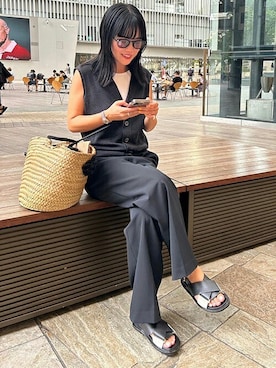 「カラーレンズ」｜Zoff Staffさん（レディース・160cm）の秋コーディネート