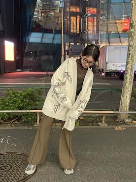 「＃カーディガン」｜mai togoさん（レディース・156cm）の秋コーディネート