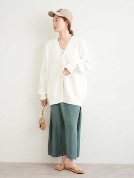 「FRAMeWORK（フレームワーク）のアイテム（キャップ）」を使った、minamiさん（レディース・165cm）の春コーディネート