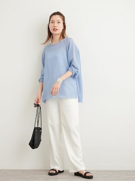 「春ニット」｜minamiさん（レディース・165cm）の夏コーディネート