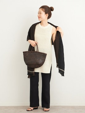 「FRAMeWORK（フレームワーク）のアイテム（ベスト）」を使った、minamiさん（レディース・165cm）の春コーディネート