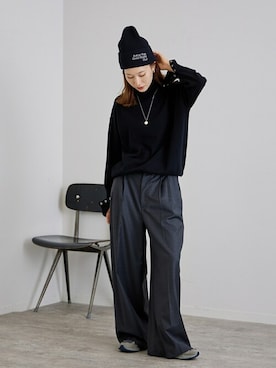 「FRAMeWORK（フレームワーク）のアイテム（ニットキャップ/ビーニー）」を使った、minamiさん（レディース・165cm）の夏コーディネート