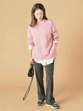 「FRAMeWORK（フレームワーク）のアイテム（スラックス）」を使った、minamiさん（レディース・165cm）の冬コーディネート