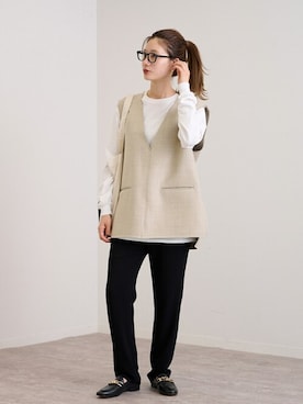 「FRAMeWORK（フレームワーク）のアイテム（ローファー）」を使った、minamiさん（レディース・165cm）の秋コーディネート