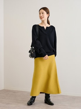 「FRAMeWORK（フレームワーク）のアイテム（ブーツ）」を使った、minamiさん（レディース・165cm）の冬コーディネート