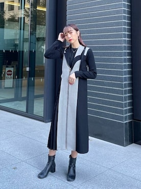 「#秋コーデ」｜「アイテム（ワンピース/ドレス）」を使った、keikaxutさん（レディース・169cm）の冬コーディネート