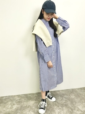 「シャツワンピース」｜「アイテム（その他）」を使った、INGNI STORE(イングストア）さん（レディース・159cm）の春コーディネート