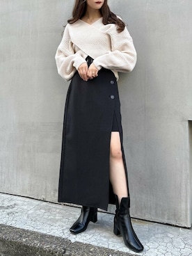 「カシュクールニット」｜INGNI STORE(イングストア）さん（レディース・159cm）の冬コーディネート