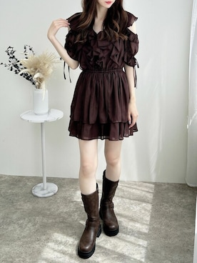 「ミニワンピ」｜INGNI STORE(イングストア）さん（レディース・163cm）の夏コーディネート