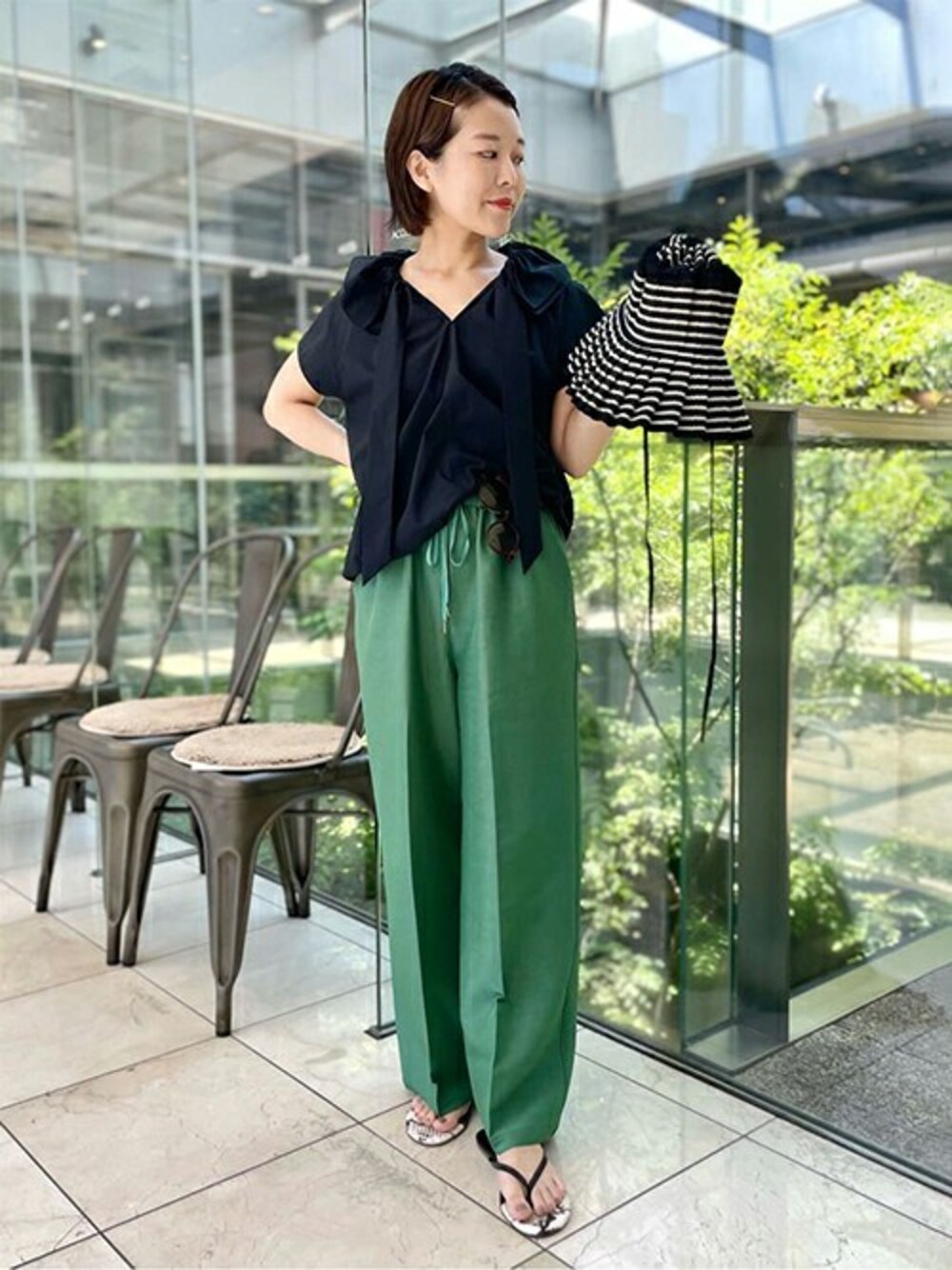 JOURNAL STANDARD - 【美品】ジャーナルスタンダードレサージュ ワイドカラーフレンチスリーブブラウス journal standard L'essage（ジャーナルスタンダードレサージュ