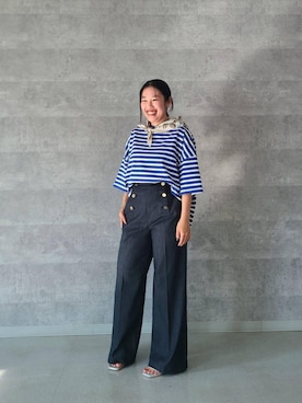 「アイテム（バンダナ/スカーフ）」を使った、Akiさん（レディース・145cm）の夏コーディネート