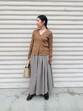 「アイテム（スカート）」を使った、Akiさん（レディース・145cm）の秋コーディネート