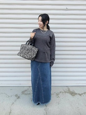 「アイテム（トートバッグ）」を使った、Akiさん（レディース・145cm）の秋コーディネート