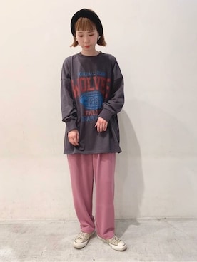 「SEVENDAYS=SUNDAY（セブンデイズサンデイ）のアイテム（スウェット）」を使った、Online Storeさん（レディース・160cm）の春コーディネート