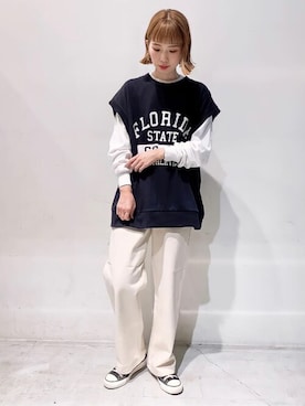 「SEVENDAYS=SUNDAY（セブンデイズサンデイ）のアイテム」を使った、Online Storeさん（レディース・160cm）の春コーディネート