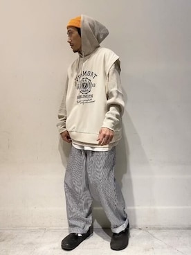 「SEVENDAYS=SUNDAY（セブンデイズサンデイ）のアイテム（トップス）」を使った、Online Storeさん（メンズ・176cm）の春コーディネート
