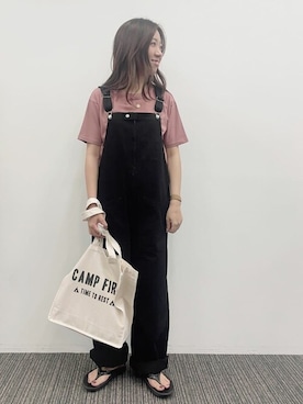 「キャンプ」｜「アイテム（サロペット/オーバーオール）」を使った、Online Storeさん（レディース・167cm）の夏コーディネート