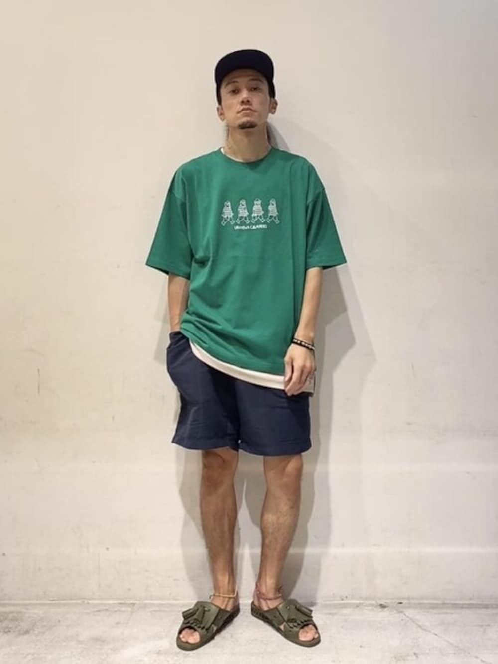 「クラフトスタンダードブティック、craftstandardboutique」｜「CRAFT STANDARD BOUTIQUEのURANIWACAMPERS プリントTEE　＊（Tシャツ/カットソー、その他）」を使った、Online Storeさん（メンズ・176cm）の夏コーディネートの1枚目の写真