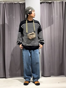 「BIG MIKE（ビッグマイク）のアイテム（帽子）」を使った、Online Storeさん（メンズ・175cm）の秋コーディネート