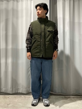 「ダウンベスト」｜「アイテム（その他アウター）」を使った、Online Storeさん（メンズ・172cm）の冬コーディネート