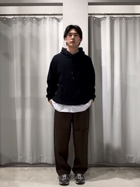 「ワークパンツ」｜「アイテム（カーゴパンツ、ブラウン系）」を使った、Online Storeさん（メンズ・173cm）の春コーディネート