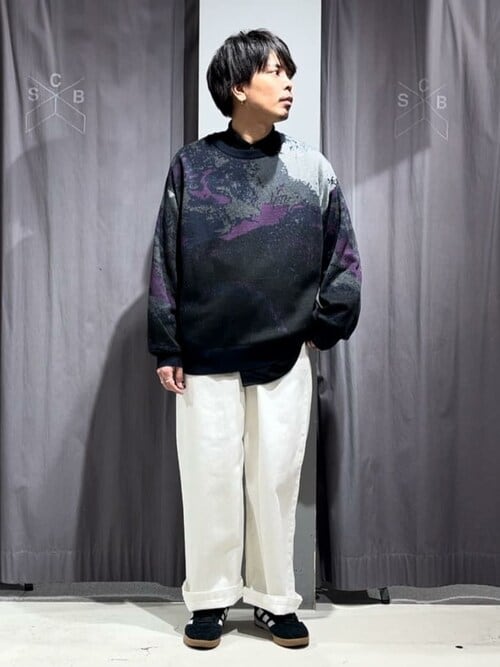 パンツ S layered work denim White Kenzo Suisen Men's Bleached Relax Denim Pants Men's Jeans
