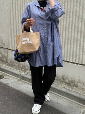 「ジュートバッグ」｜Dailyrusset ECさん（レディース・154cm）の春コーディネート