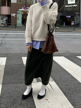 「Daily russet（デイリー ラシット）のアイテム」を使った、Dailyrusset ECさん（レディース・154cm）の秋コーディネート