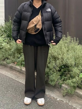 「OUTDOOR PRODUCTS（アウトドアプロダクツ）のアイテム（ボディバッグ/ウエストポーチ）」を使った、Dailyrusset ECさん（レディース・161cm）の冬コーディネート