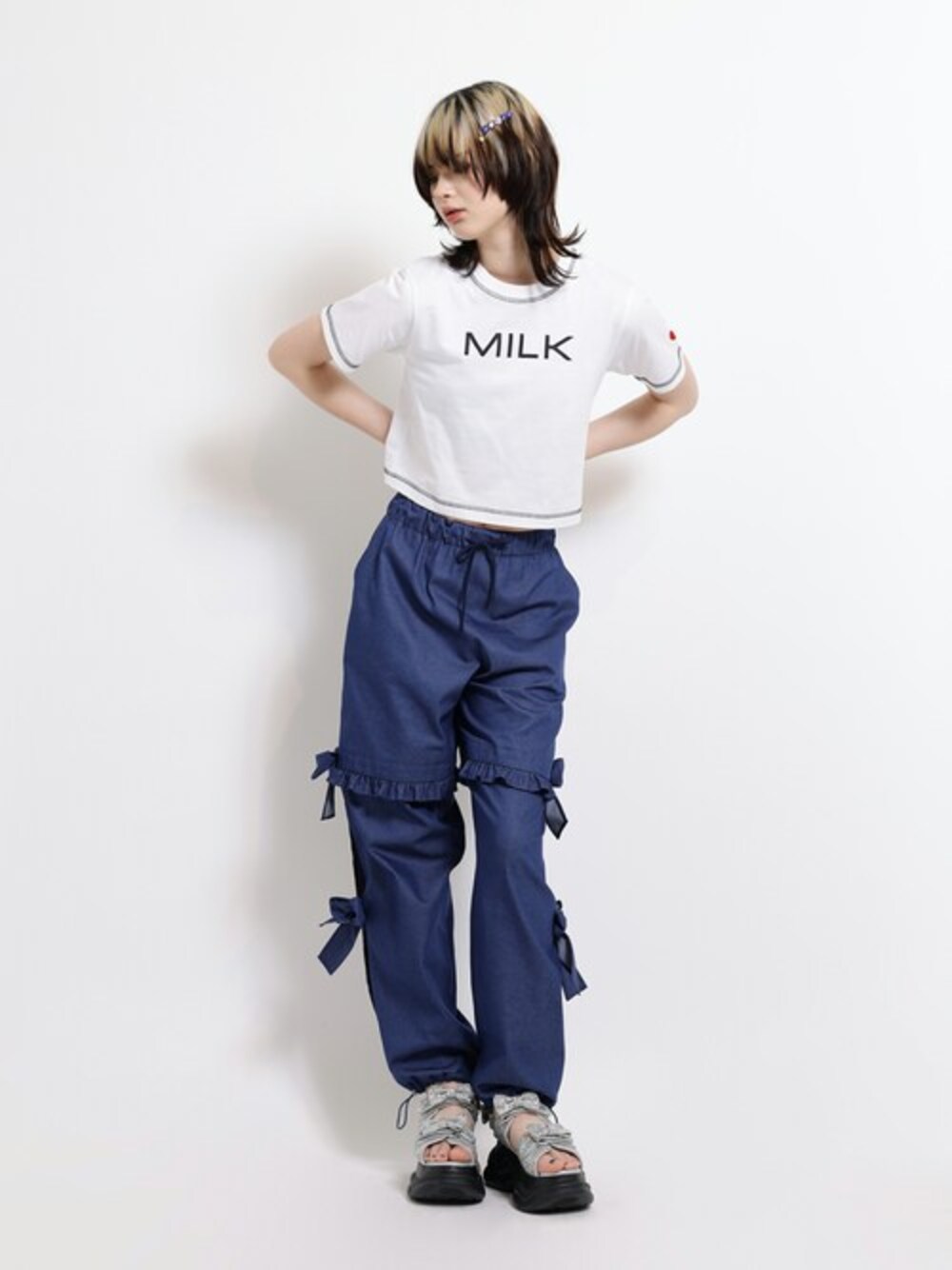 MILK(ミルク)の「Ribbon Baby サンダル(サンダル)」 - WEAR MILK(ミルク)の「Ribbon Baby サンダル(サンダル)」 - WEAR
