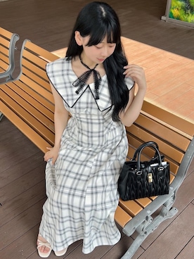 「フェミニン 」｜momorinさん（レディース・165cm）の夏コーディネート