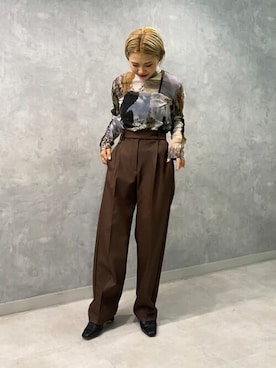 「#秋コーデ」｜「アイテム（スラックス）」を使った、utruiruiさん（レディース・153cm）の秋コーディネート