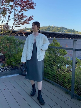 「URBAN RESEARCH ROSSO」｜「アイテム（ダウンジャケット/コート）」を使った、ROSSO WOMENさん（レディース・168cm）の秋コーディネート