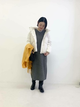 「URBAN RESEARCH ROSSO」｜「アイテム（ダウンジャケット/コート）」を使った、ROSSO WOMENさん（レディース・153cm）の秋コーディネート
