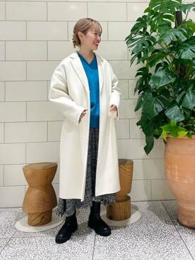 「アーバンリサーチ」｜「アイテム（チェスターコート）」を使った、ROSSO WOMENさん（レディース・158cm）の冬コーディネート