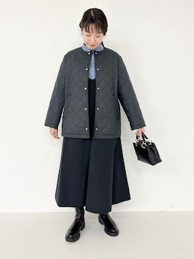 「ストレート×イエベ春」｜「アイテム（ノーカラージャケット）」を使った、ROSSO WOMENさん（レディース・161cm）の冬コーディネート