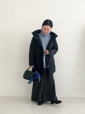 「URBAN RESEARCH ROSSO」｜「アイテム（ダウンジャケット/コート）」を使った、ROSSO WOMENさん（レディース・153cm）の冬コーディネート