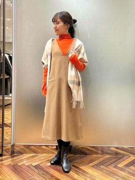 「カシミヤ」｜「アイテム（ワンピース/ドレス）」を使った、ROSSO WOMENさん（レディース・150cm）の冬コーディネート