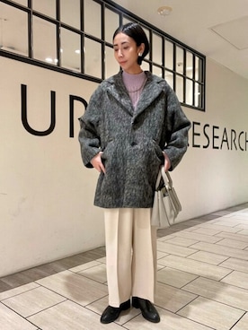 「URBAN RESEARCH ROSSO」｜「アイテム（その他アウター）」を使った、ROSSO WOMENさん（レディース・164cm）の冬コーディネート