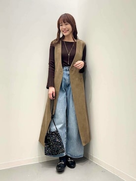 「URBAN RESEARCH ROSSO」｜「アイテム（アクセサリー）」を使った、ROSSO WOMENさん（レディース・160cm）の冬コーディネート