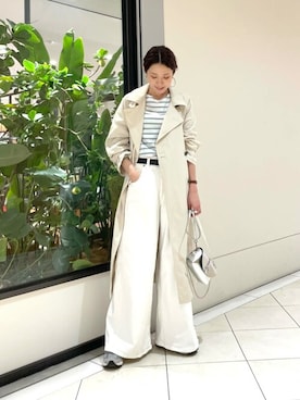 「URBAN RESEARCH（アーバンリサーチ）のアイテム（ステンカラーコート）」を使った、ROSSO WOMENさん（レディース・167cm）の春コーディネート