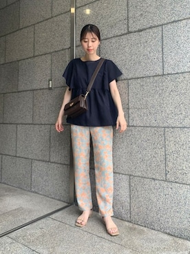 「フラワーパンツ」｜ROSSO WOMENさん（レディース・165cm）の夏コーディネート