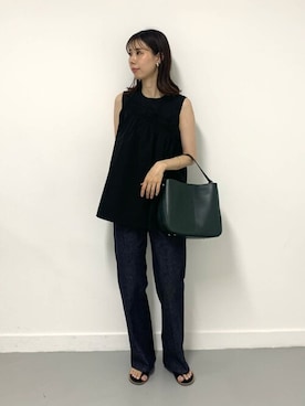 「RODE SKO（ロデスコ）のワンハンドル3WAYバッグ（ハンドバッグ）」を使った、ROSSO WOMENさん（レディース・165cm）の夏コーディネート