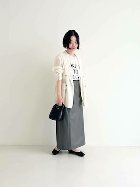 「URBAN RESEARCH ROSSO」｜「アイテム（その他アウター）」を使った、ROSSO WOMENさん（レディース・153cm）の夏コーディネート