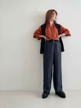 「先取り秋カラーコーデ」｜ROSSO WOMENさん（レディース・161cm）の夏コーディネート