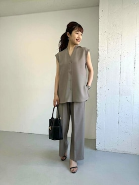 「ジレ」｜「アイテム（サロペット/オーバーオール）」を使った、ROSSO WOMENさん（レディース・163cm）の秋コーディネート