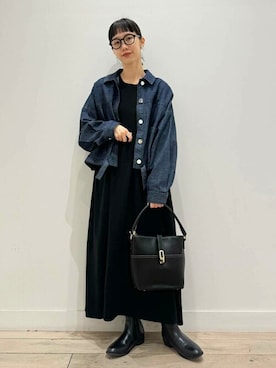「アーバンリサーチ」｜「アイテム（デニムジャケット）」を使った、ROSSO WOMENさん（レディース・157cm）の秋コーディネート