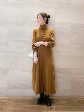 「URBAN RESEARCH ROSSO」｜「アイテム（ワンピース/ドレス）」を使った、ROSSO WOMENさん（レディース・153cm）の秋コーディネート